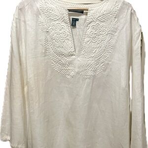 Ralph Lauren are 3/4 length sleeve linen tunic top. 3X